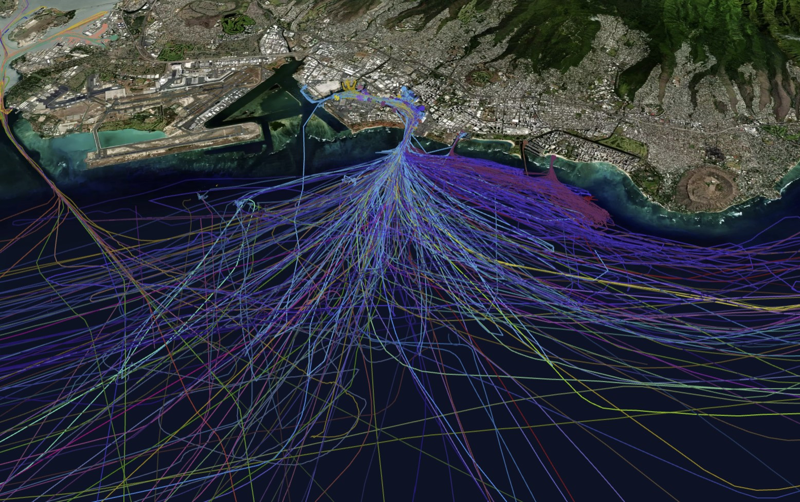 screenshot of the spatial map when using trajectories data representation